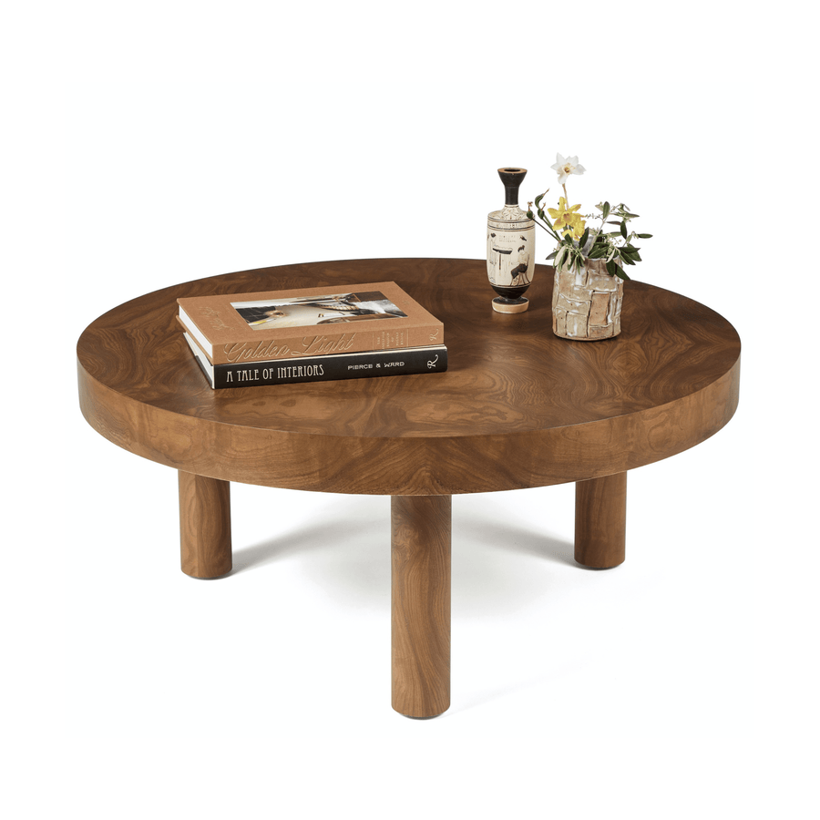 Furniture Collection styling ideas with Carlton Coffee Table in Vintage Burl Wood by August Abode