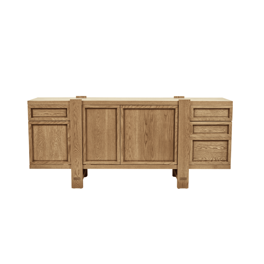 Furniture Collection styling ideas with Lake Sideboard in Summer Aged White Oak by August Abode