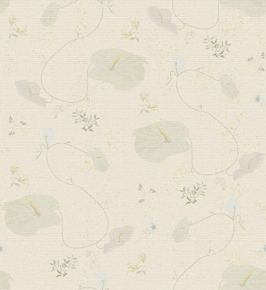 Wallcovering styling ideas with New! Anthurium Waltz Grasscloth Multi Wallpaper in Seabright by August Abode