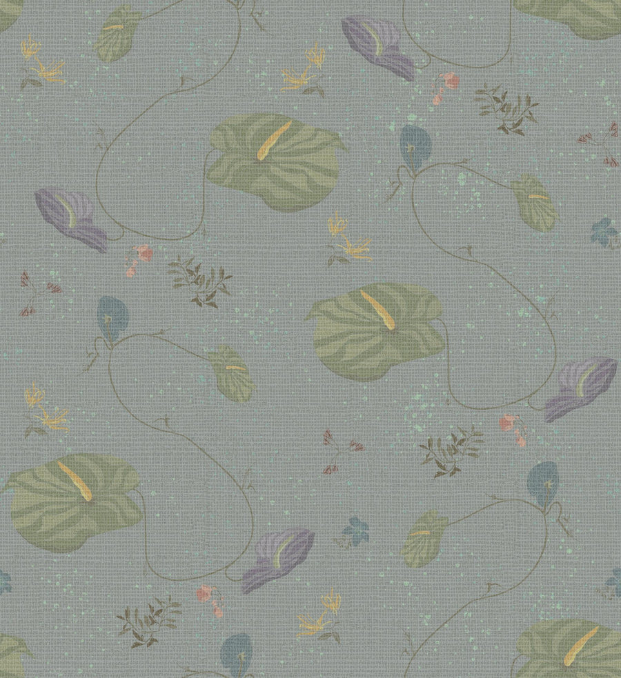 Wallcovering styling ideas with New! Anthurium Waltz Grasscloth Multi Wallpaper in Victoria by August Abode